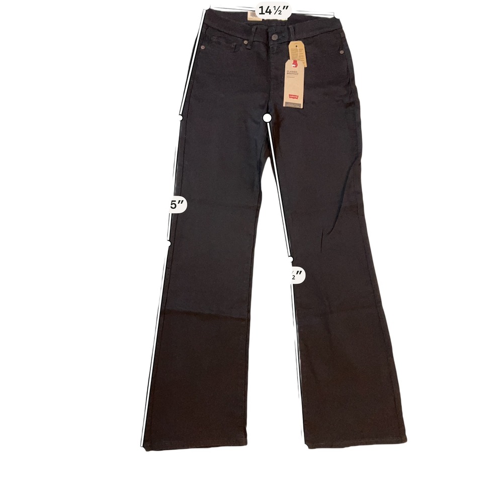 Levi's Classic Bootcut Jeans Women's 8 W29 L32 Black Hypersoft Stretch NWT - Picture 2 of 10